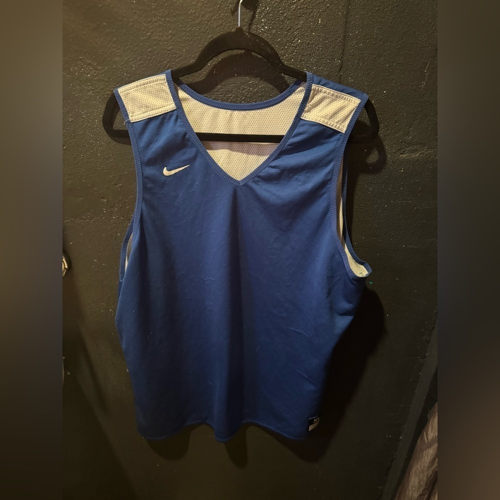 Nike Royal Blue And White Athletic Jersey Tank Size XL